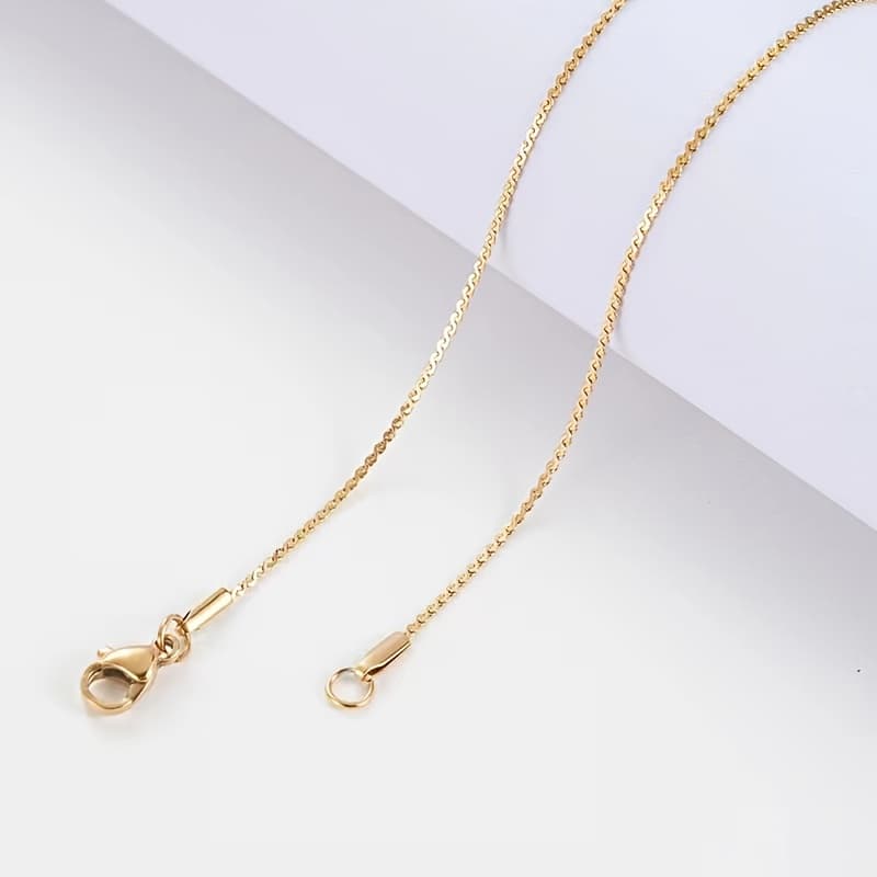 TEMU 10-pack Stainless Steel Chain For Making, Flat S Necklace For Women