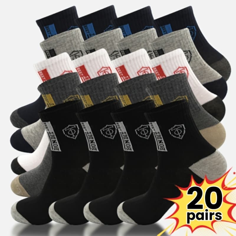 TEMU 20pairs Men's Sports Socks Comfortable Breathable Autumn And Winter Thick Warm Socks