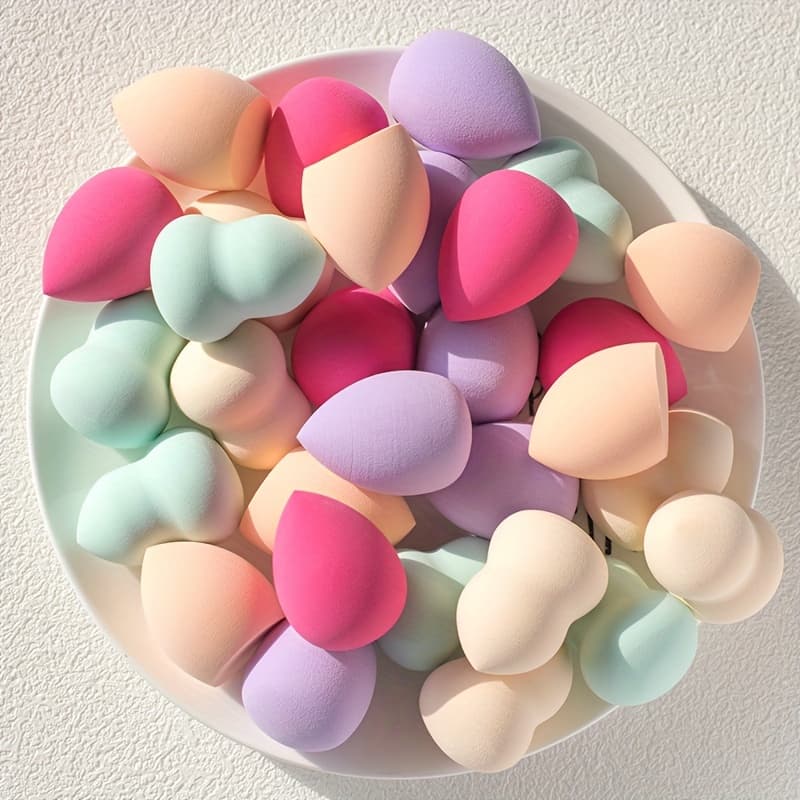 TEMU 30pcs Medium Makeup Sponges, For Wet And Dry Use With Foundation, Blush, Liquid, And Cream, Reusable Makeup Tools, Facial Makeup Applicators, Suitable For Types