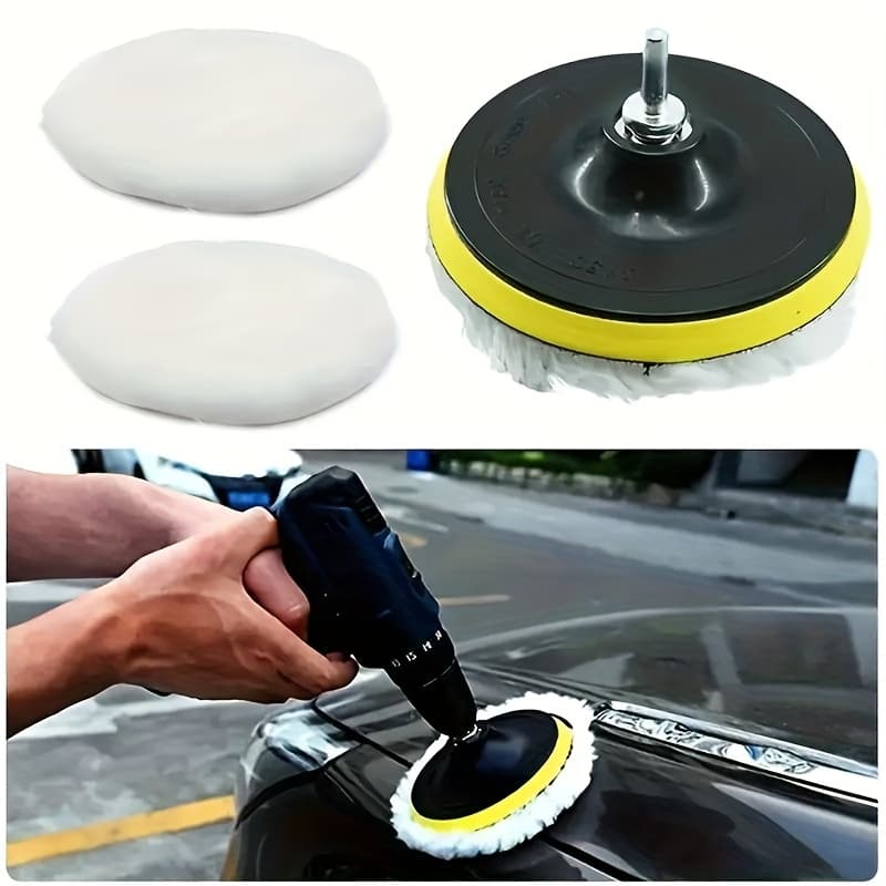 TEMU 4pcs 6-inch Polishing Pad Kit - Get A Professional Gloss With A Drill Adapter - Perfect For Polishing And Sanding Cleaning