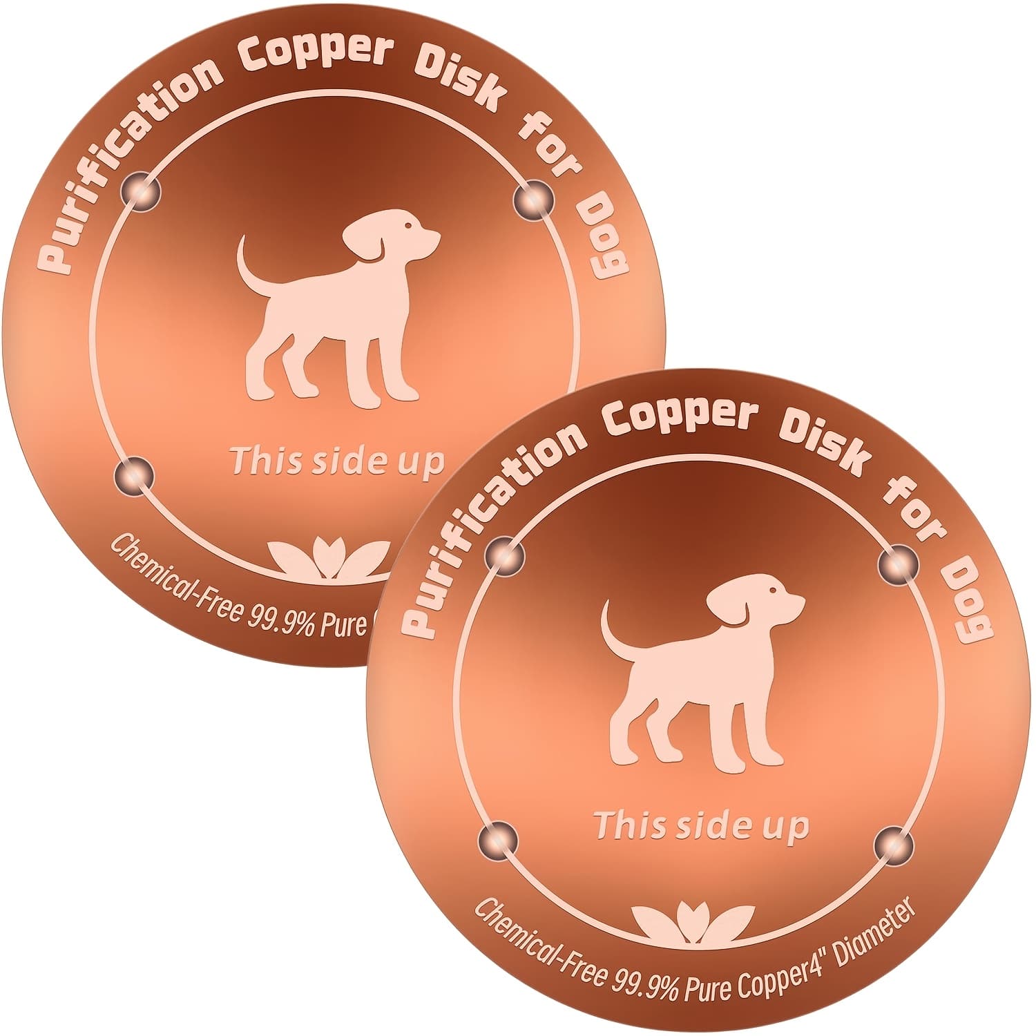 TEMU 4" Copper Pet Water Purifier Disk Universal, 99.9% Pure Copper Water Purification Disk For Pets Dogs Cats Cows Chickens Prevention Reusable, For Chicken Cow Chemical Cleaner