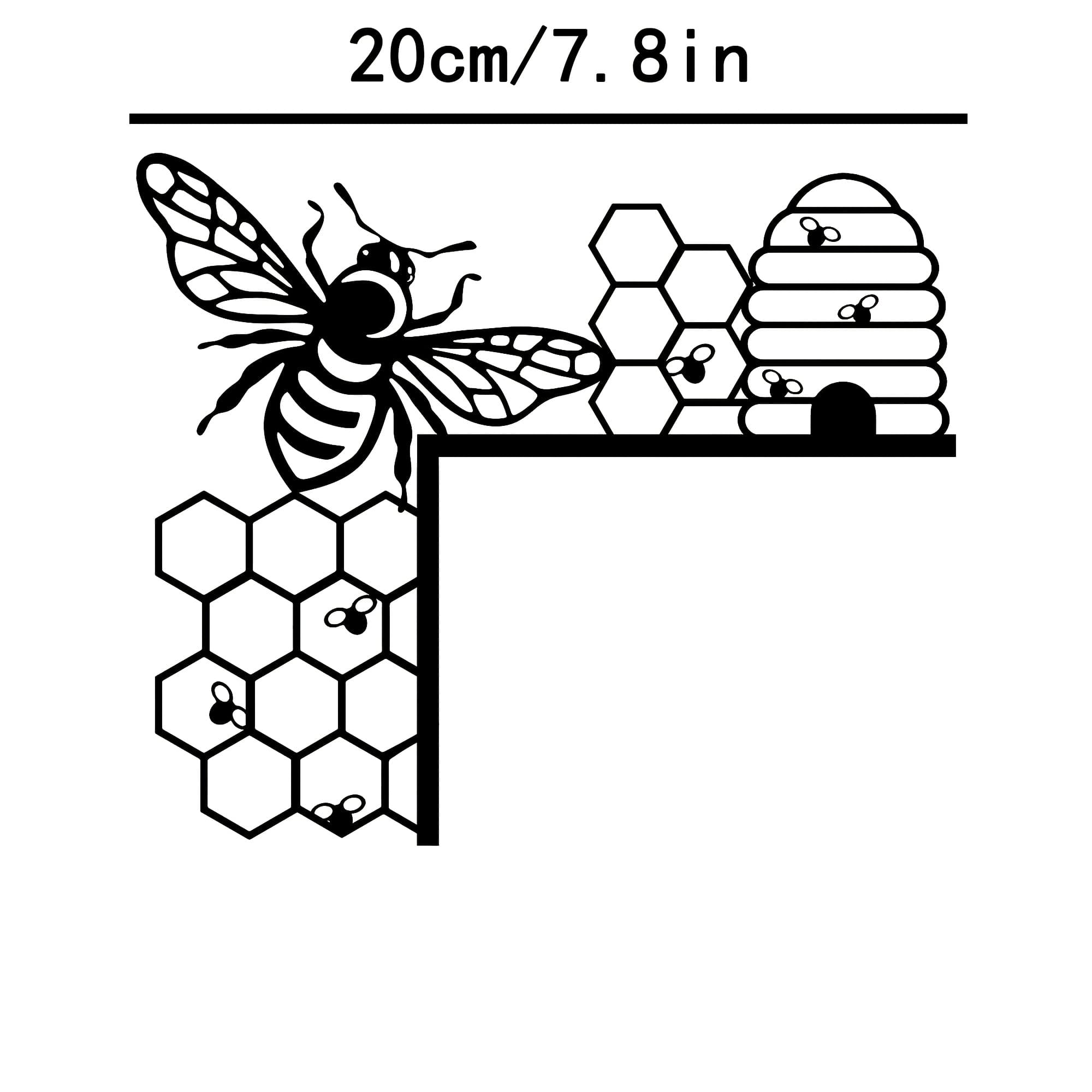 TEMU A Decorative Corner Piece Featuring A Bee And A Beehive, Perfect For Home Iron Wall Decor. This Iron Bee Top Decoration Is Suitable For Home Door Corners And An Ideal Gift For Insect Enthusiasts