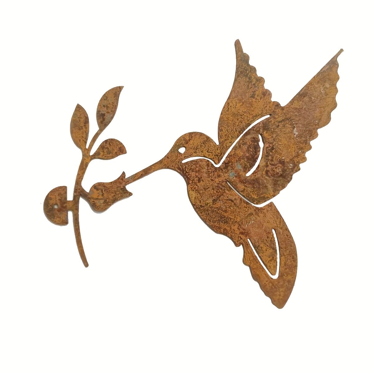 TEMU 1pc Rustic Metal Hummingbird Garden Art - Outdoor Decoration With Detailed Design, Perfect For Thanksgiving Gifts & Garden Decor