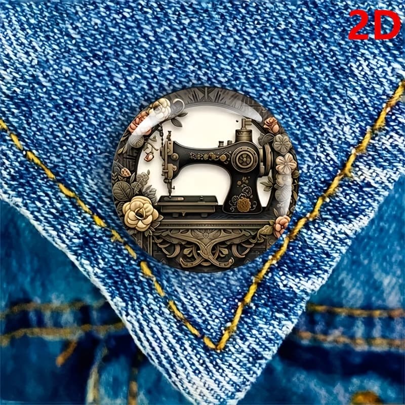 TEMU A Vintage Sewing Machine Intricate Brooch, Stainless Steel Badge, Pin. A Perfect Gift For Additions, Suitable For Men And Women
