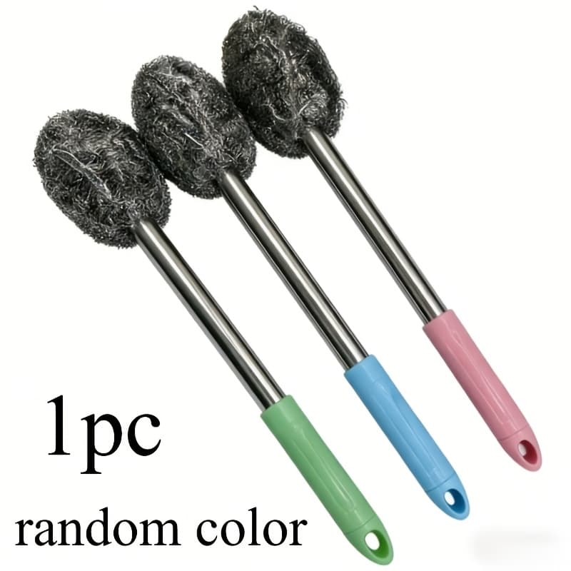 TEMU A Brush With Extended Handle, Random Color Designed For Cleaning Without Leaking Anything, Suitable For Manual Cleaning Of Toilets, Bathrooms, And Kitchens