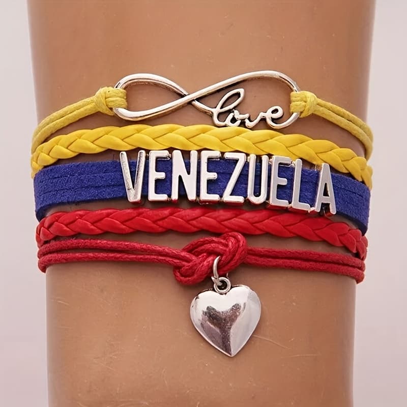 TEMU Venezuela Woven Bracelet, Unisex, Adjustable Size, Suitable For Daily Wear Or As A Gift