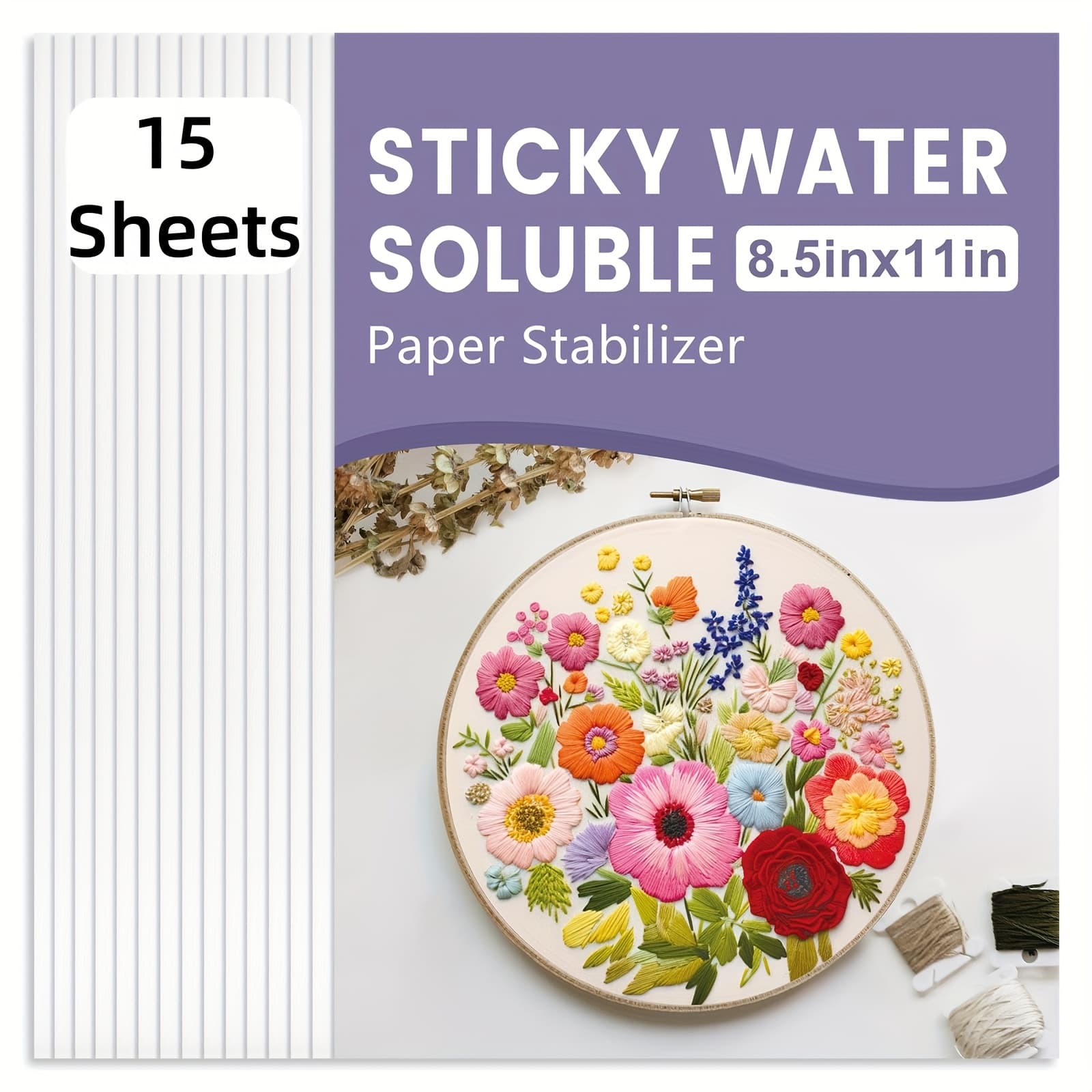 TEMU Printable Stick & Embroidery Paper - Water-soluble For Free Designs & Easy Diy 8.5"x11" 5/15pcs
