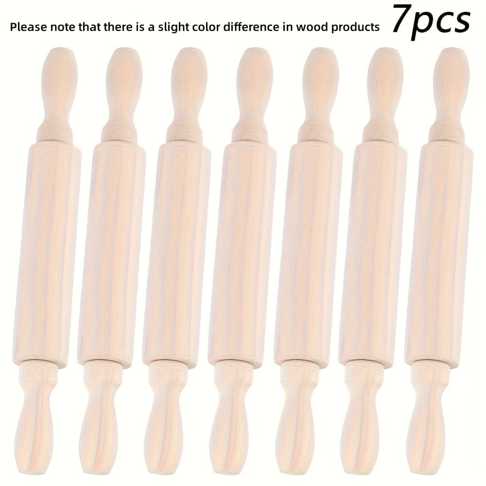 TEMU 7pcs , 360° Rotation, Comfortable Handle, Clear Texture, Durable - Suitable For Baking, Pizza, Clay, Etc