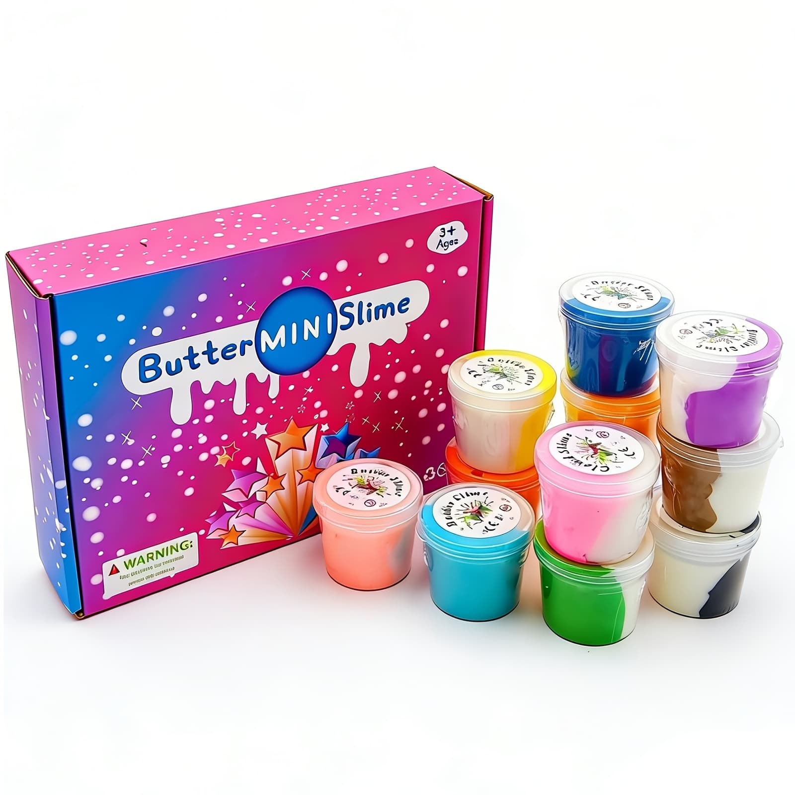 TEMU 12pcs 60ml Bucket Two-color Slime Set | Stress- And Fun, Smooth To The Touch, Rich In Colors, An Holiday Gift For Children By Daltack