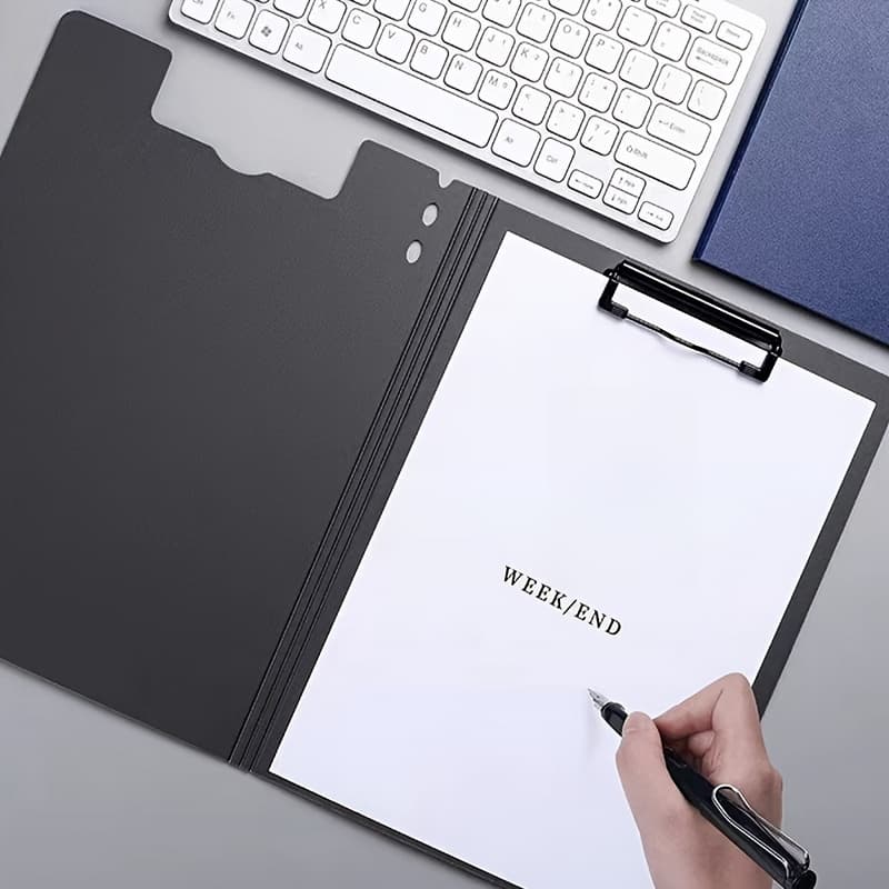 TEMU 1pc A4 Waterproof Clipboard Folder With Double Clip & 120 Sheet Capacity - Portable File Organizer For Office, School, Home - Durable Document Storage