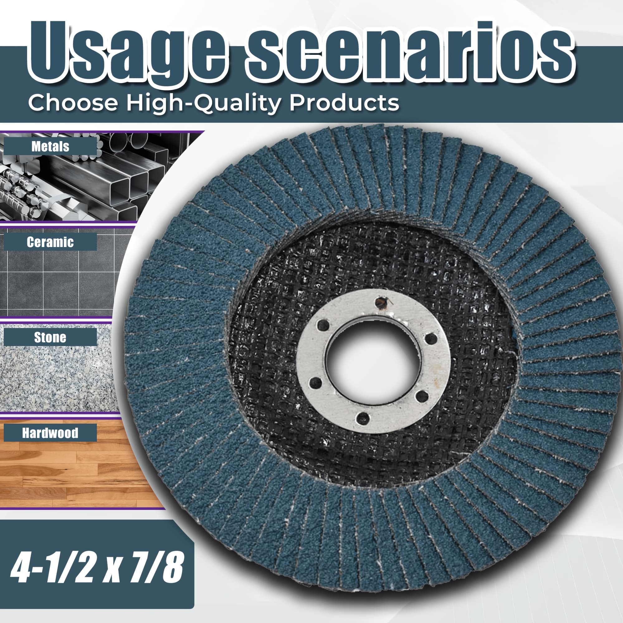 TEMU 4-1/ 2 Inch Flap Disc Zirconia 50 Pack Sanding Grinding For Metal
