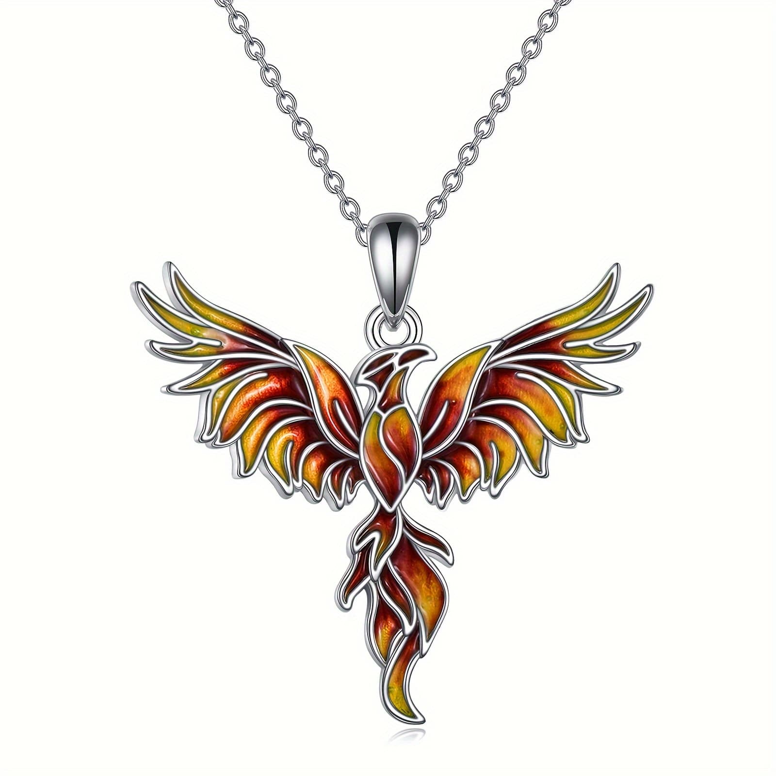 TEMU Phoenix Pendant Necklace 925 Sterling Silver Jewelry For Women Mom