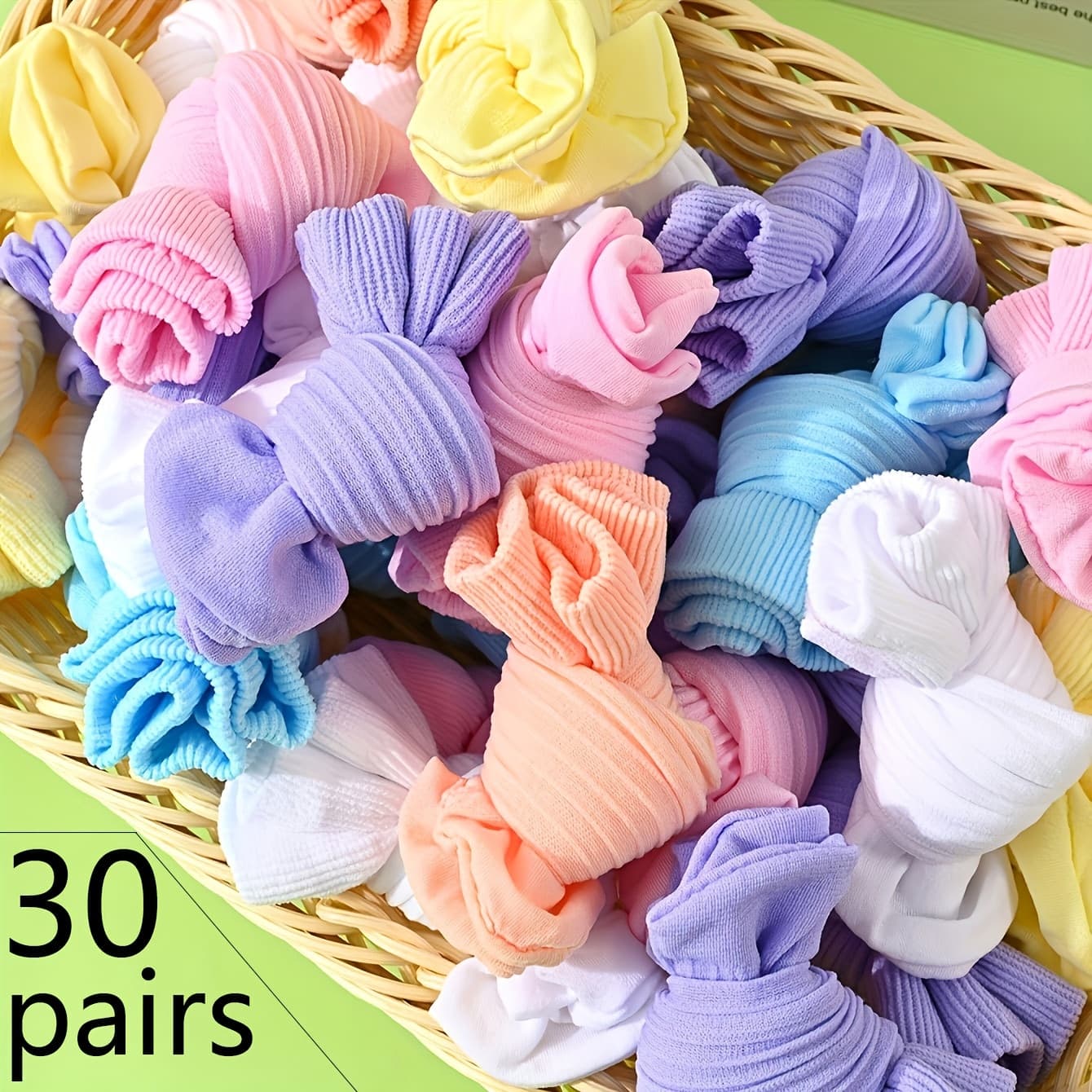 TEMU 30 Pairs Candy-colored Socks, Lightweight Comfortable Short Socks, Women's Hosiery And Socks