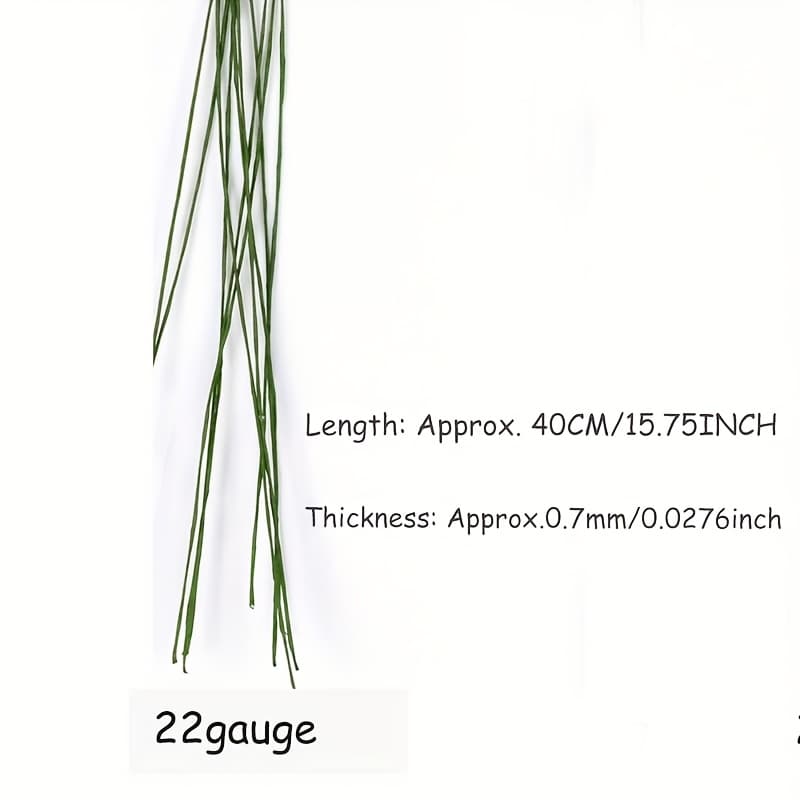TEMU 100pcs Green Floral Wire Stems 20-26 Gauge, Paper-wrapped For Bouquet Stemming, Artificial Flower Arrangement, Cake Taper, Garland, Decor Accessories