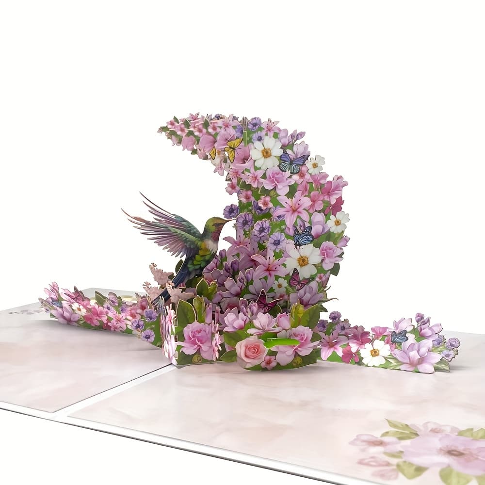 TEMU " And Hummingbird 3d Greeting Card": Suitable For Birthdays, , Anniversaries, Daily Greetings, Graduation Season, Gratitude , And . For Anyone