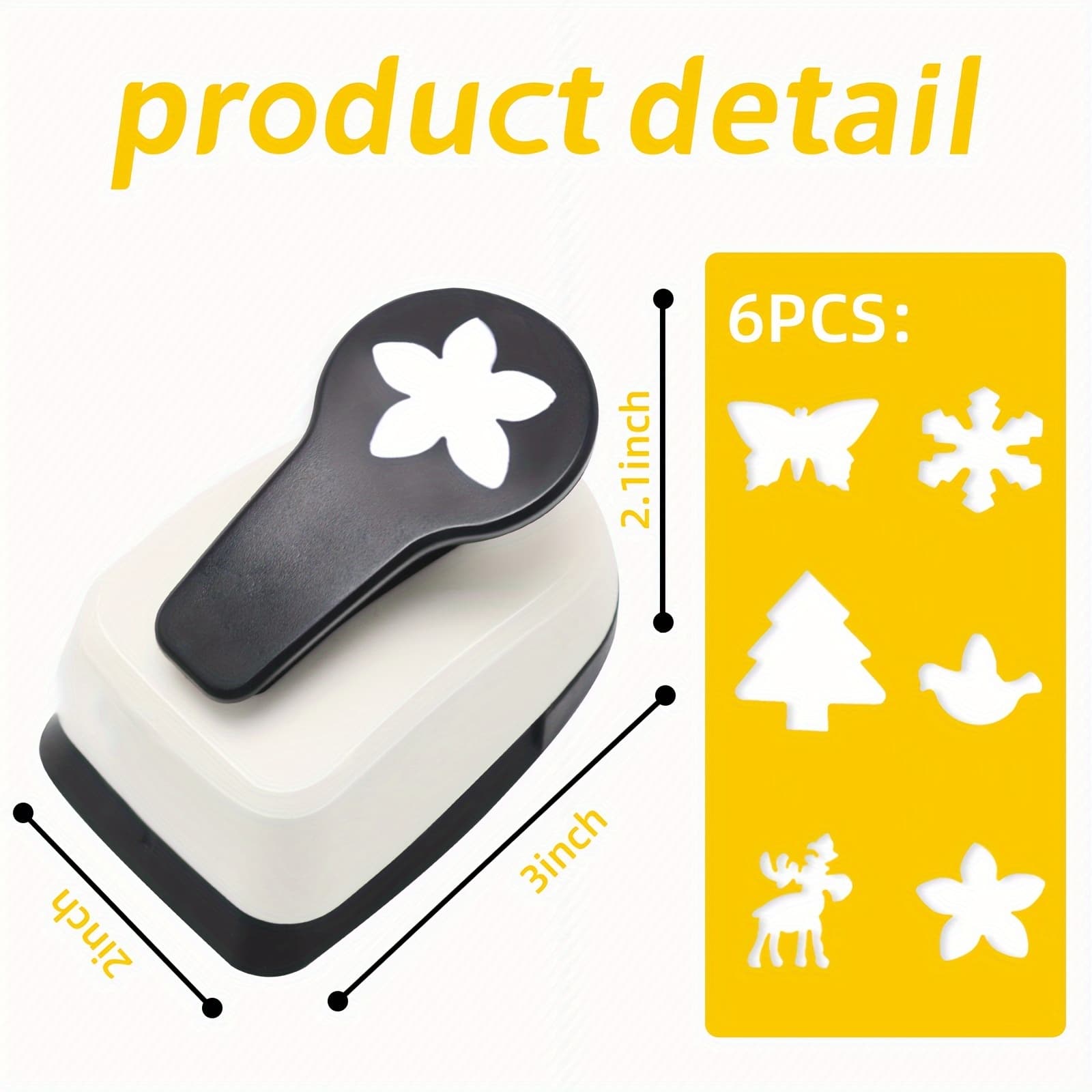 TEMU 1 Inch Hole Punch, Paper Punches For Crafting Making Scrapbooking, 1 Inch Hole Punch , Snowflake, Christmas Tree, Reindeer, Flower, , Large Hole Punch, Hole Puncher Single