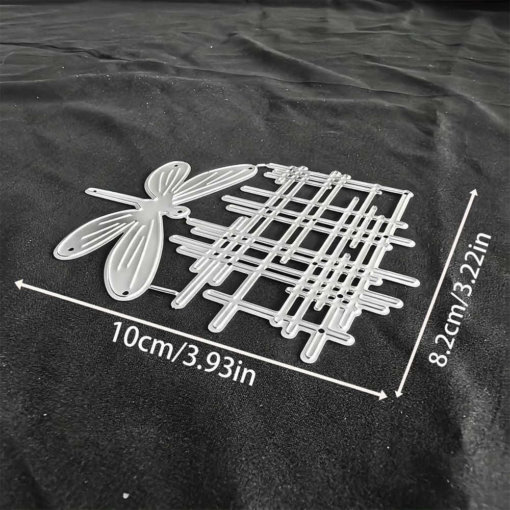 TEMU 1pc Lines And Dragonflies Metal Cutting Mold, Suitable For Photo Album Production, Handicrafts, Relief Templates, Handmade Cards, And Gift Card