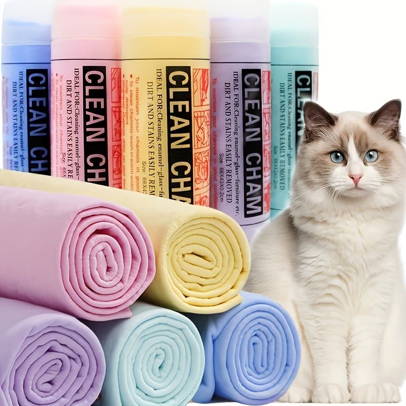 TEMU 1pc Random Color Quick-dry Chamois Cloths For Cars - , Super Absorbent, Cleaning Towels