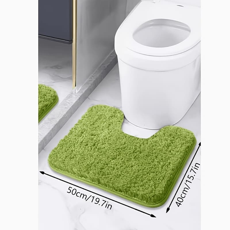 TEMU 1pc High-quality Beautiful Velvet Bathtub Mat, Absorbent Bathroom Floor Mat, Comfortable Rug, Bathroom Accessories, U-shaped Bath Mat