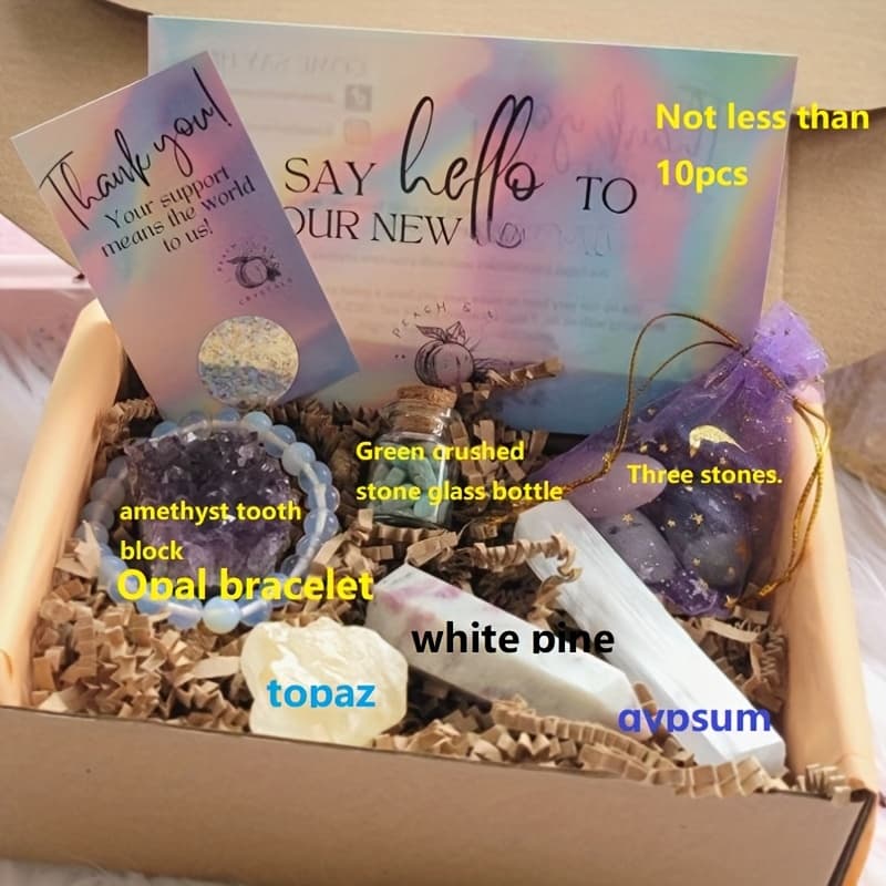 TEMU Exquisite Natural Stone Gift Set Natural Stone Birthday Anniversary Christmas Gifts