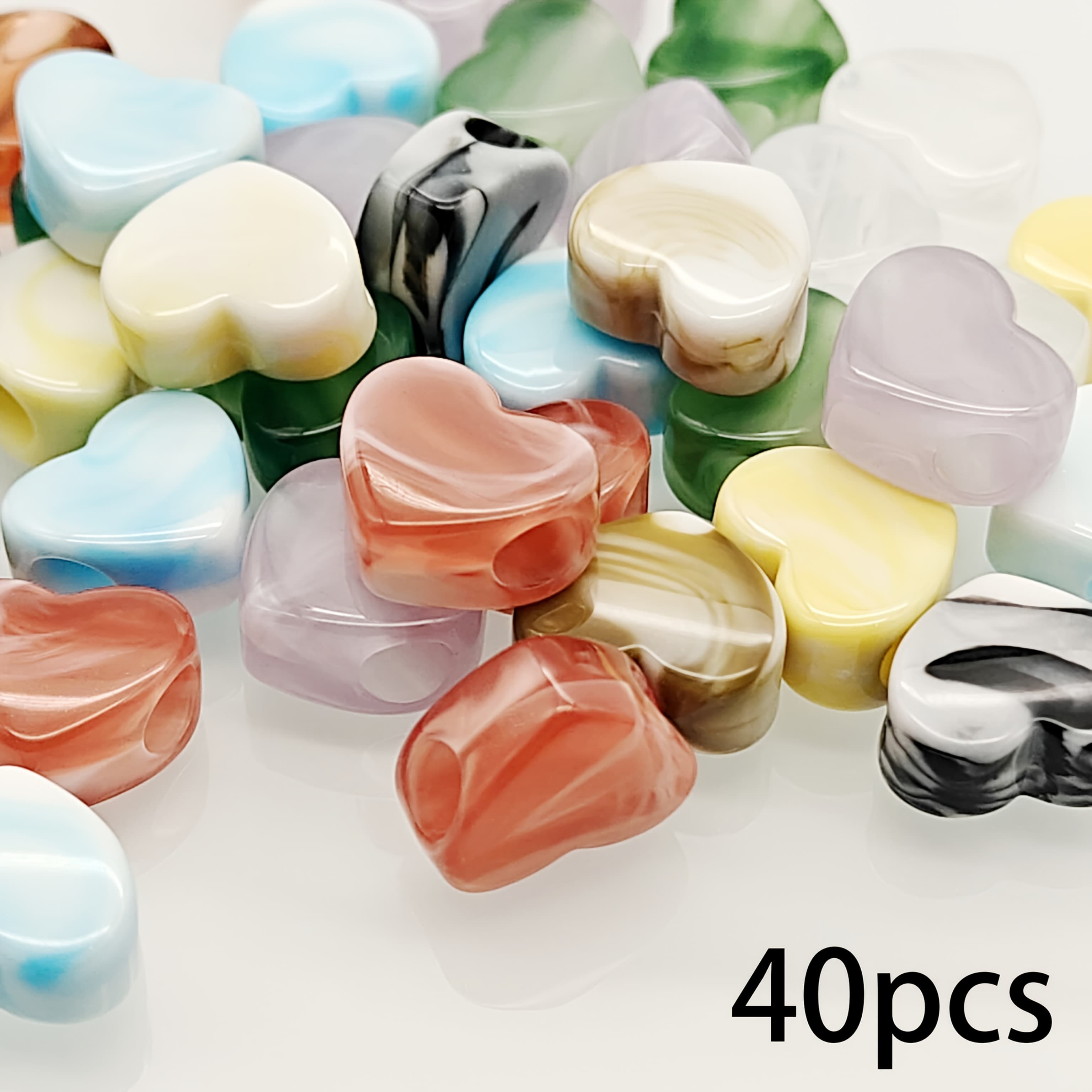 TEMU 40pcs (40pcs) Large Hole - 14mm Suitable For Diy Crafts, Making, Keychains & Bag Charms | Pre-cut Holes For | Compatible For Beading Supplies, Room Decor, Phone Accessories (no Revision)