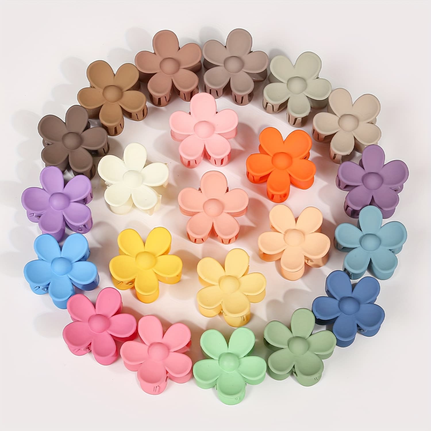 TEMU 22pcs Cute Small Plastic Flower Hair Claw Clips, Half-up Hairstyle Flower Hairpins, Side Bang Clips, Fashion Hair Accessory Set
