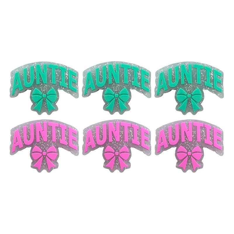 TEMU 6pcs Of New "auntie" Silicone Beads, Perfect As Gift Beads. Loose Silicone Beads For Jewelry Making, String Pen Decorations, Creative Keychain Additions, And Craft Supplies For Decorative Beads