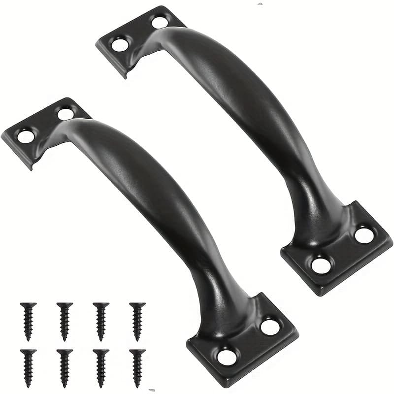 TEMU 2pcs 5inch Old Fashioned Black Iron Door Knob, Decor Door Handle, Durable Metal Kitchen Cabinet Pull