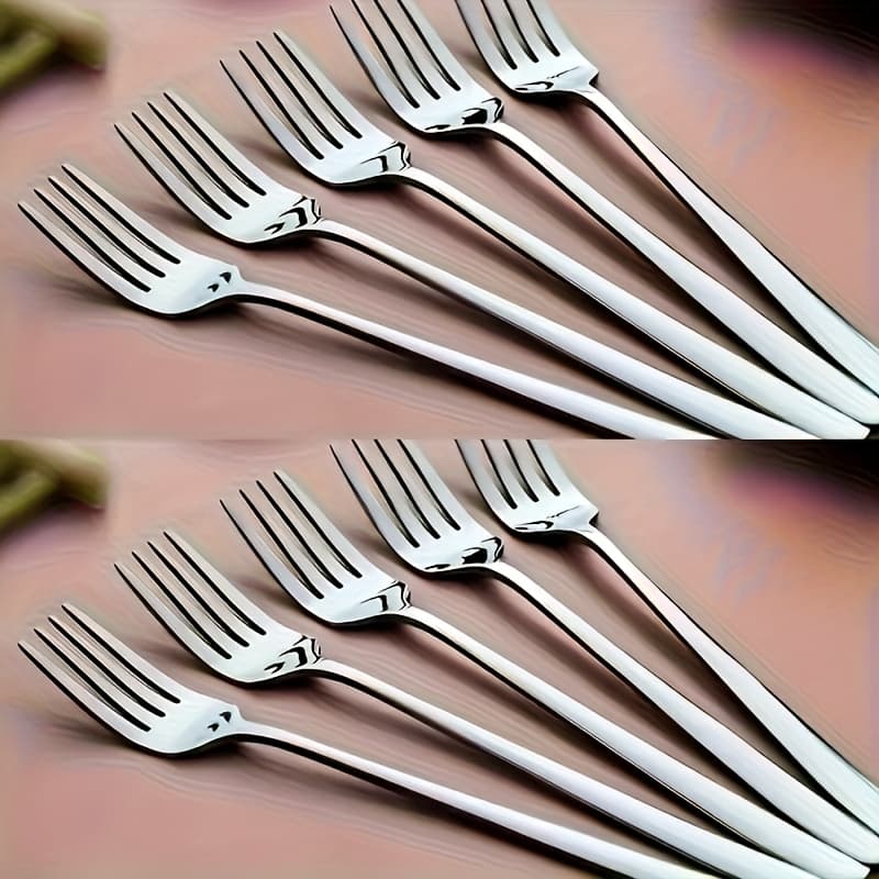 TEMU 5/10pcs Dinner Fashion Fork Set, 20.5cm, Dishwasher Safe, Suitable For Home And Restaurant Use