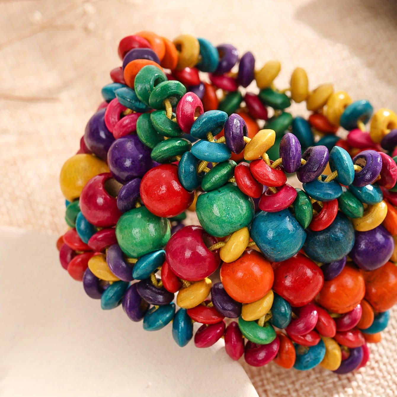 TEMU 2024 Bohemian Style Retro Fashion Versatile Handmade Colorful Bracelet