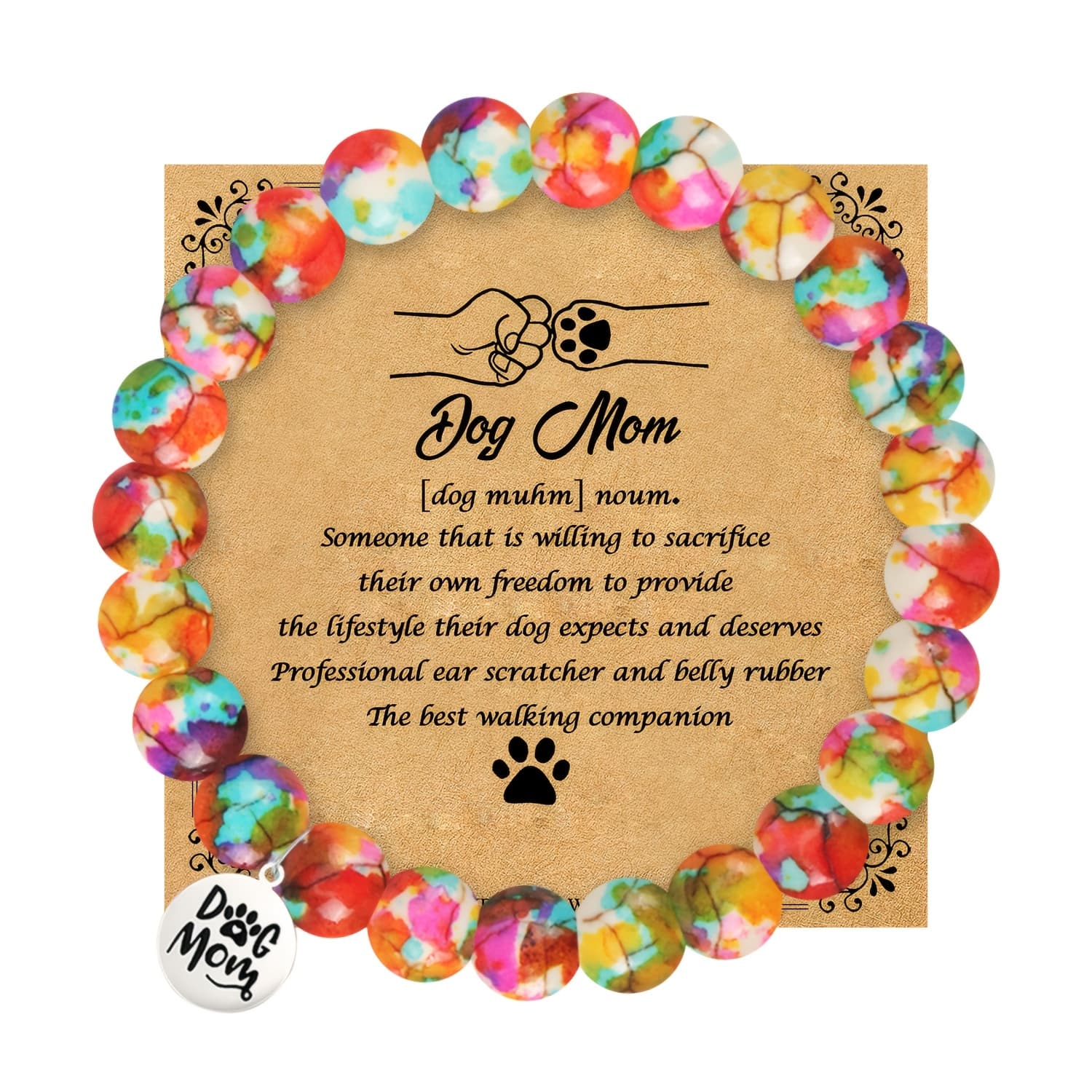 TEMU A Beautiful Pendant Bracelet With A Card, Ideal For Valentine's Day, Thanksgiving, Birthdays, Or Graduations, Perfect For Dog Lovers And Daughters, Featuring Engravings
