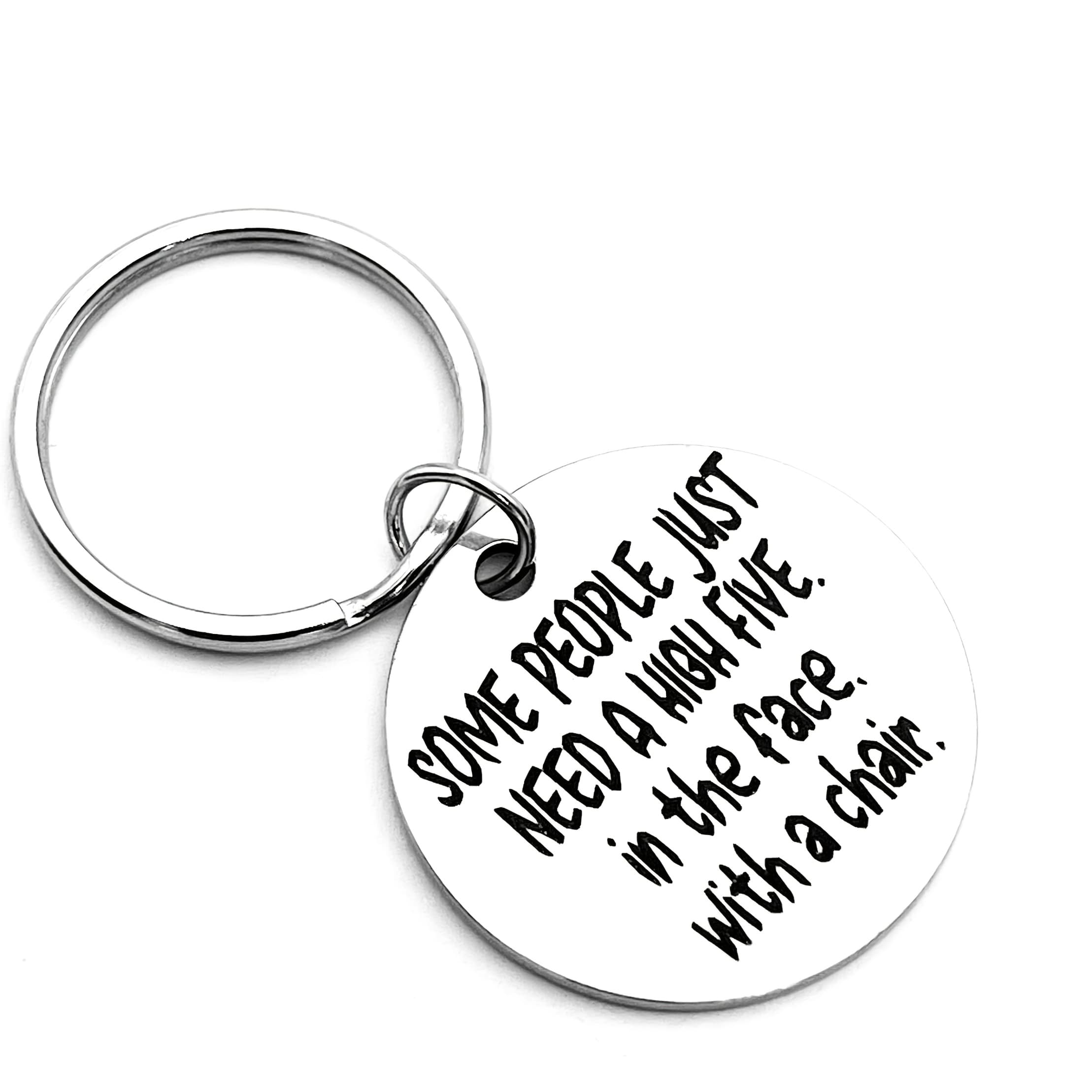 TEMU A Chair To . This Stainless Steel Keychain Features A Humorous And Design, Making It A Fun Gift For