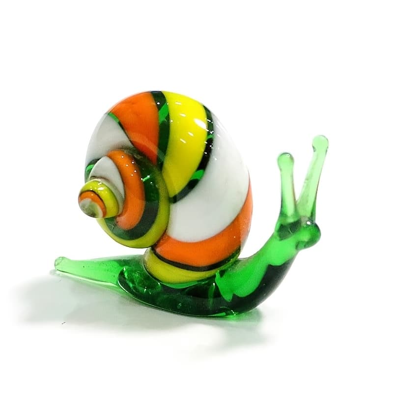 TEMU Handcrafted Glass Snail Miniature Statue Decoration, Part Of A Cute Animal Craft Series For Home And Garden Decor
