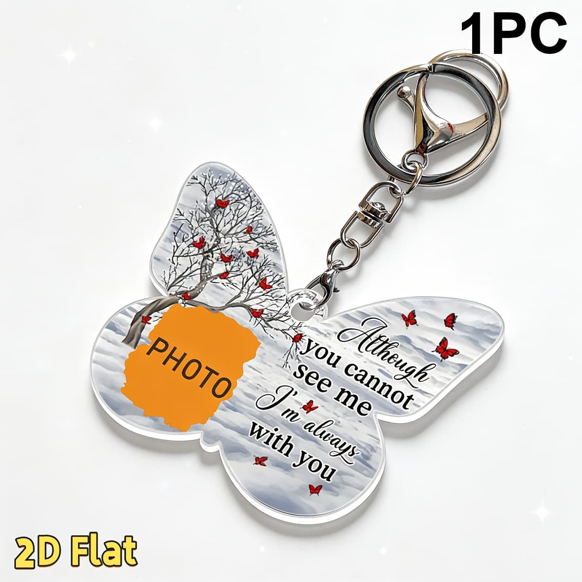 TEMU 2d Flat, 2d Custom Memorial Keychain: With Exquisite To Create A , It Skillfully Photos, Text, And Design To Give You A Unique Image And A Personalized Experience.