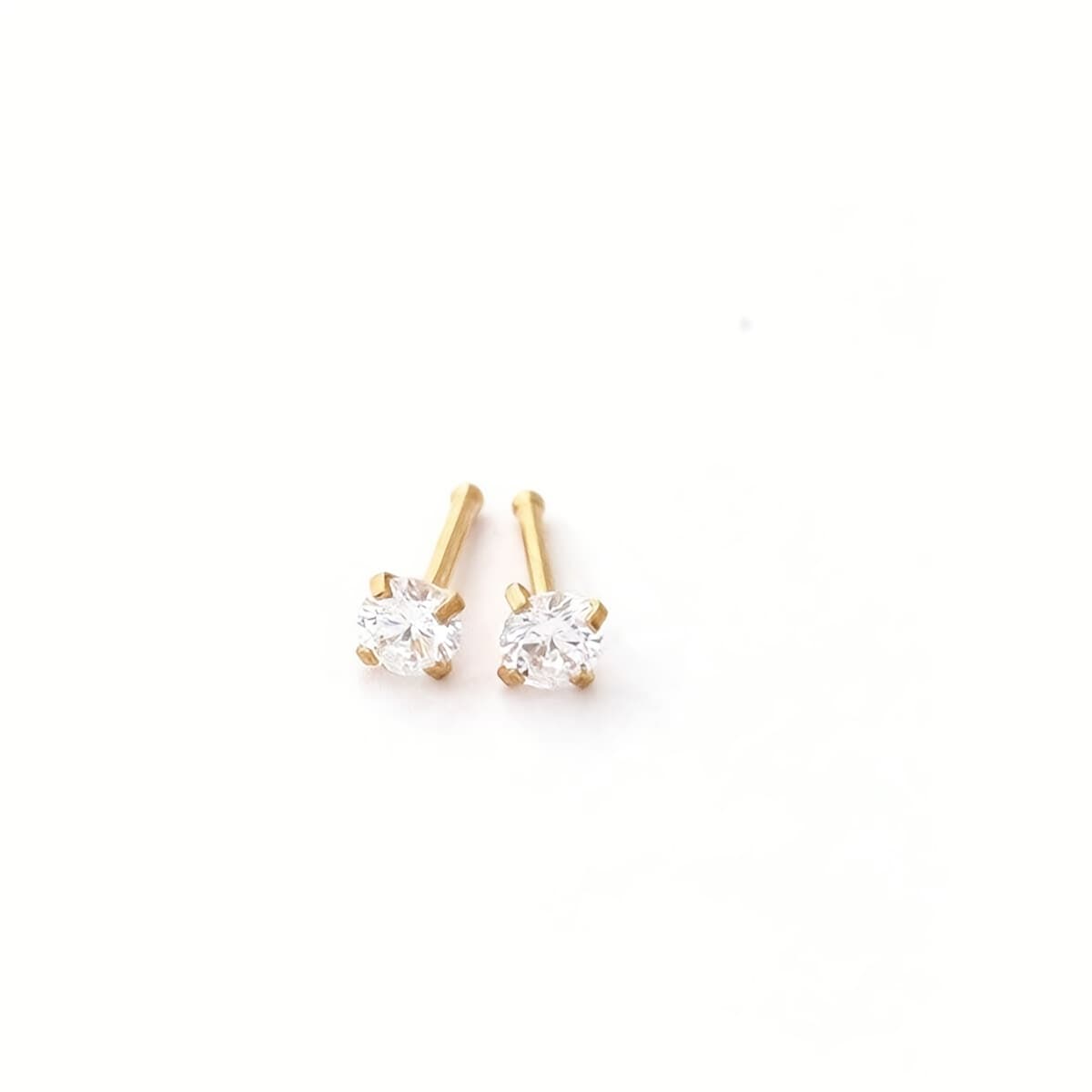TEMU 2pcs 18k Golden Plated Nose Rings - 20g Nose Studs, Hypoallergenic Piercings Women Men, Standard Long Nose Rings, Cz Zirconia Nose Piercing Jewelry