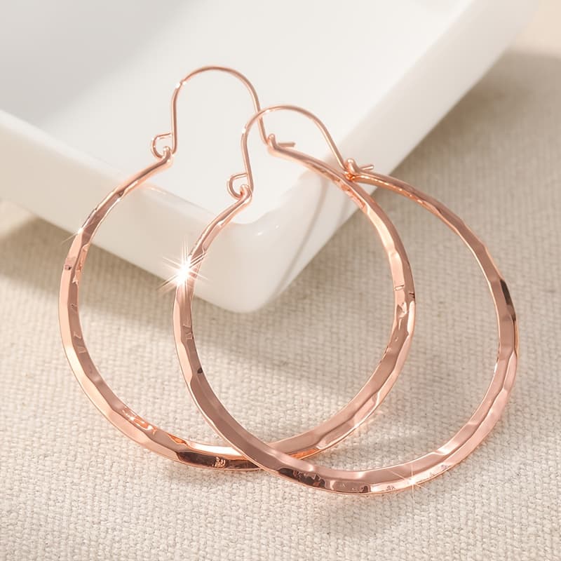 TEMU Large Copper Hoop Earrings, Mega Hoops, Earrings, Large Earrings, Large Hoops, Boho Large Hoop Earrings