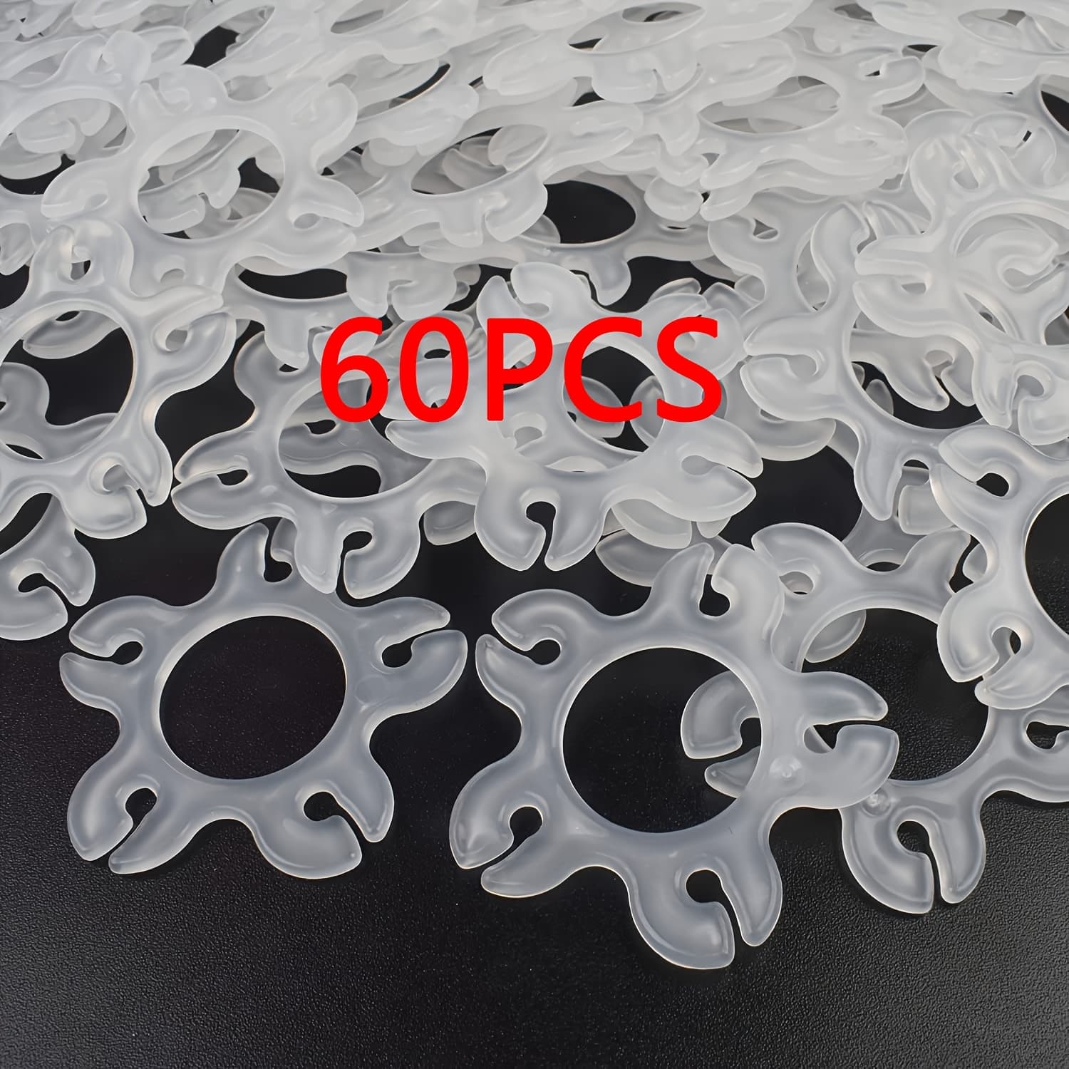 TEMU 60pcs Wedding Birthday Party Supplies Balloon Additions Plum Clip Balloon Multi-functional Ring Balloon Arch Shaping Clip