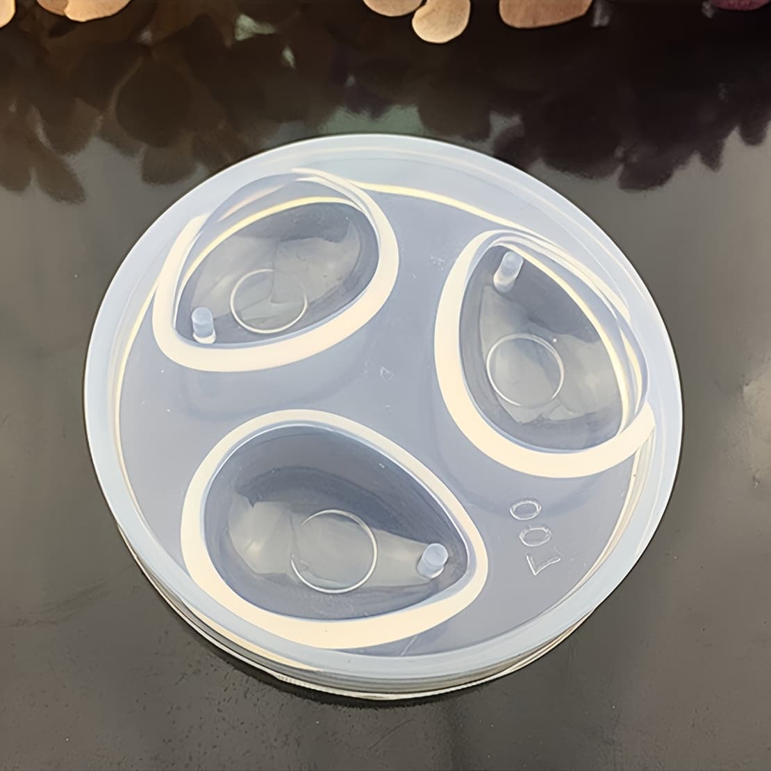 TEMU 1pc Silicone Water Drop Pendant Mold, For Resin Jewelry Making - Round Attachment, Translucent White Silicone Craft Tool, For Unique Handmade