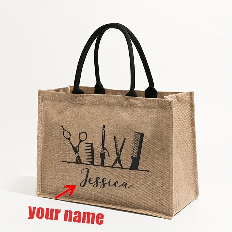 TEMU Customized Hair Stylist Design Shopping Large Personalized Beach Bag Tote Bag For Women Custom Bag, Hairdresser Bag, , Hairdresser Gift ( Mixed Yarns And A Small Amount Of Color