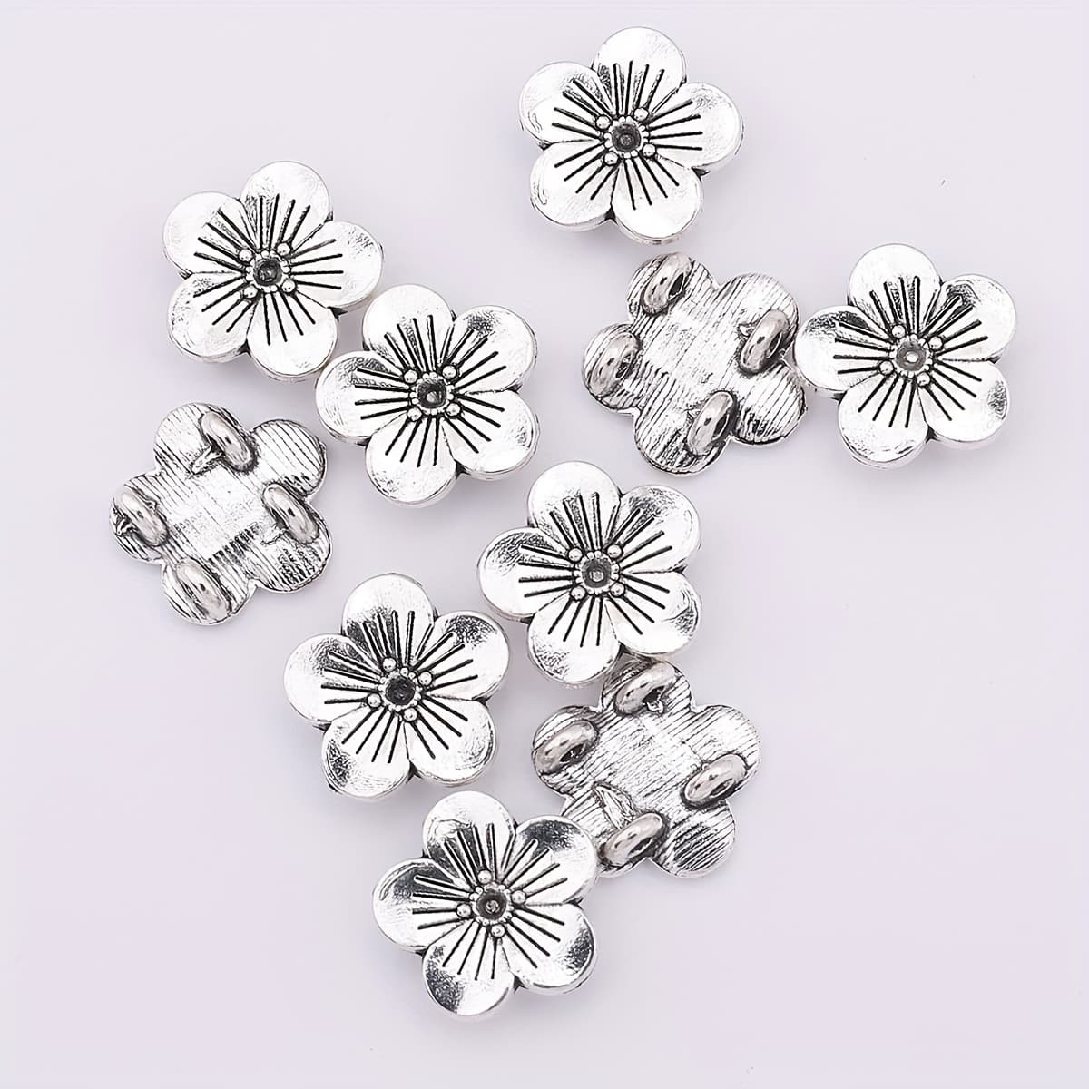 TEMU 20pcs 3d Flower Spacer Beads Vintage Alloy Accessories Bead Separators Diy Necklace Bracelet Making Jewelry Craft Supplies Jewelry Crafting
