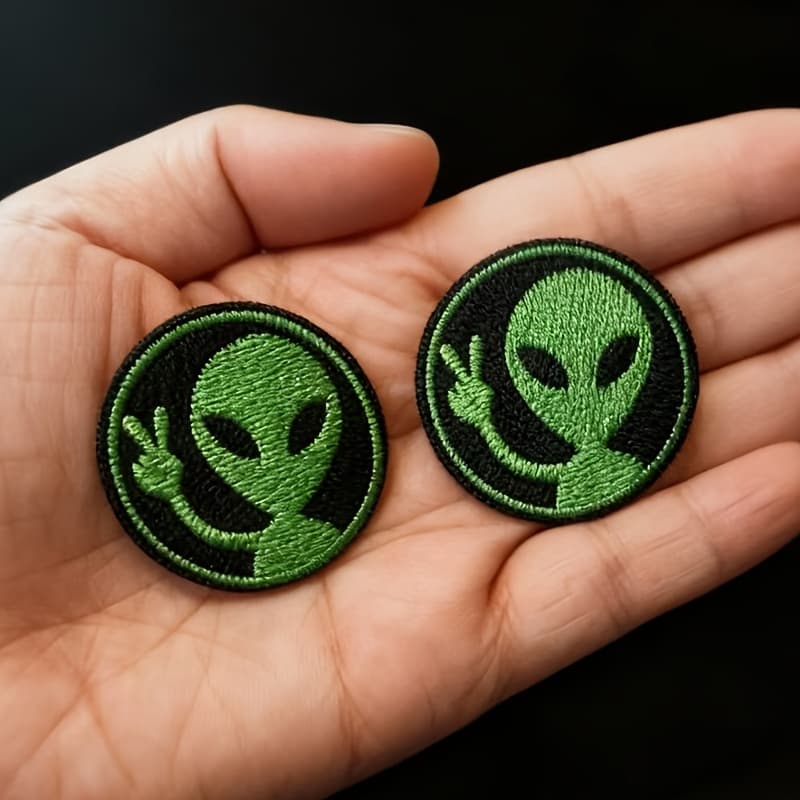 TEMU Set Of 2 -themed Embroidered Patches For Backpacks, Hats, And Clothing, Perfect For A Punk Style