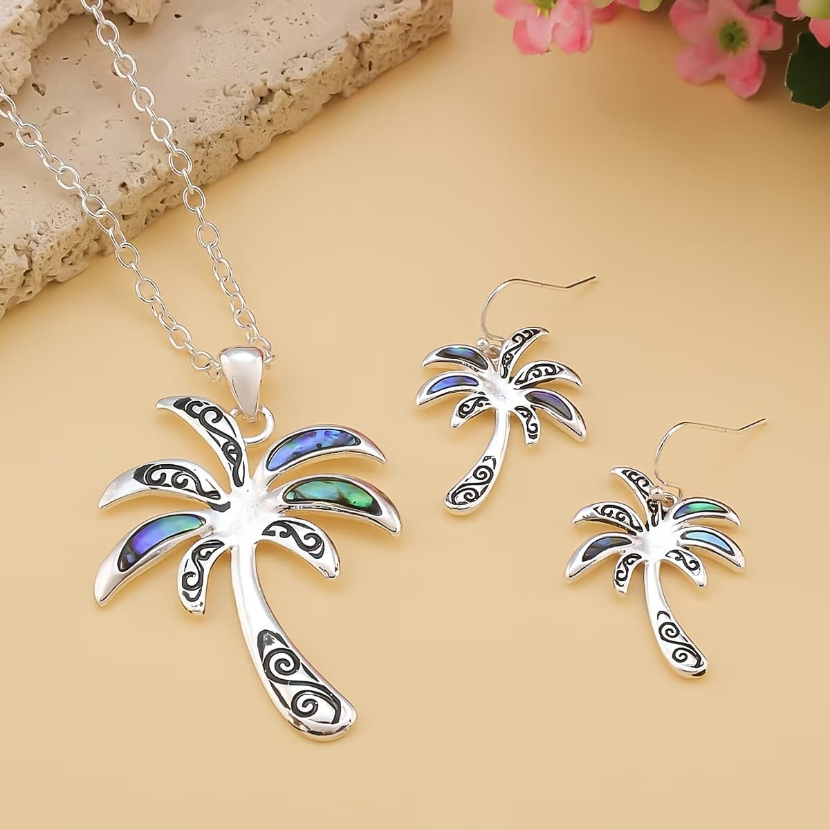 TEMU Women's Elegant Nautical Style Necklace And Earring Set