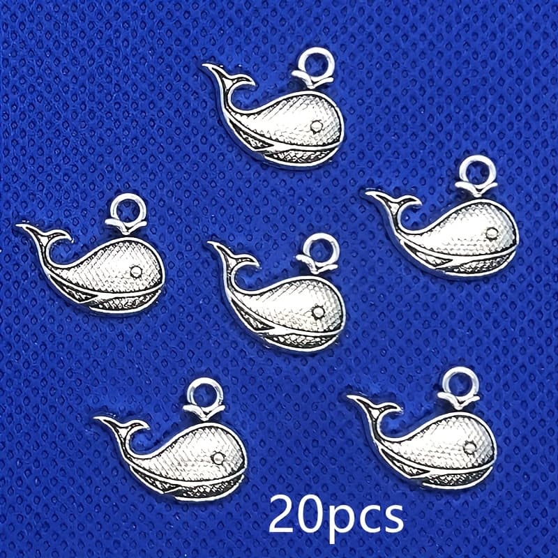 TEMU 20pcs Whale Charm Pendants Bohemian Jewelry Accessories Diy Handmade Earrings Necklace Bracelet Jewelry Findings 14x18mm