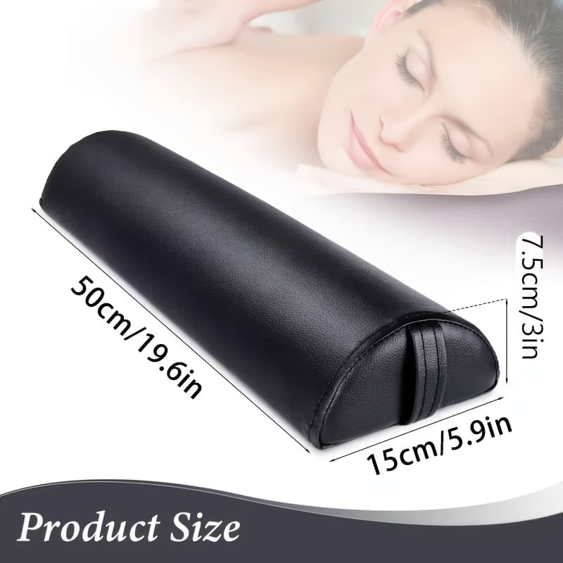TEMU 1pc Round Massage Bed Support Pad With Handle | Pu Leather, Designed For Leg Placement, Knee, Neck, And Back, Spot-clean