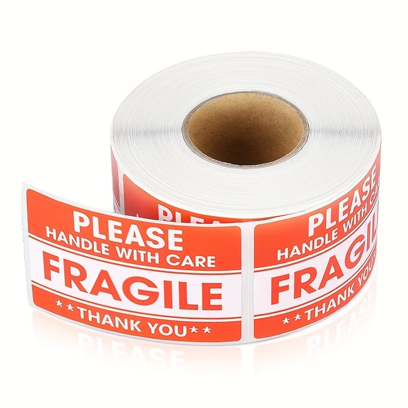 TEMU 600pcs Fragile Stickers Suitable For Shipping,,, Electronics & Delicate Items - Handle With Care Warning Labels, Caution Tape For Diy, Movers, Ecommerce Sellers (600 Adhesive Alerts)