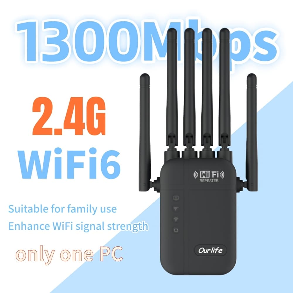 TEMU 2pcs Wifi Signal Extender Dual 2.4ghz 5ghz Repeater 1200mbps Penetrating 10000 Coverage Connects Multiple Devices Black