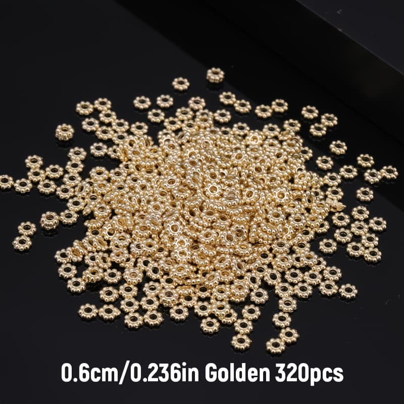 TEMU 320pcs 6mm Random Mix Snowflake-shaped Spacer Beads, For Jewelry Making Bracelet Necklace Keychain Additions Handmade Materials