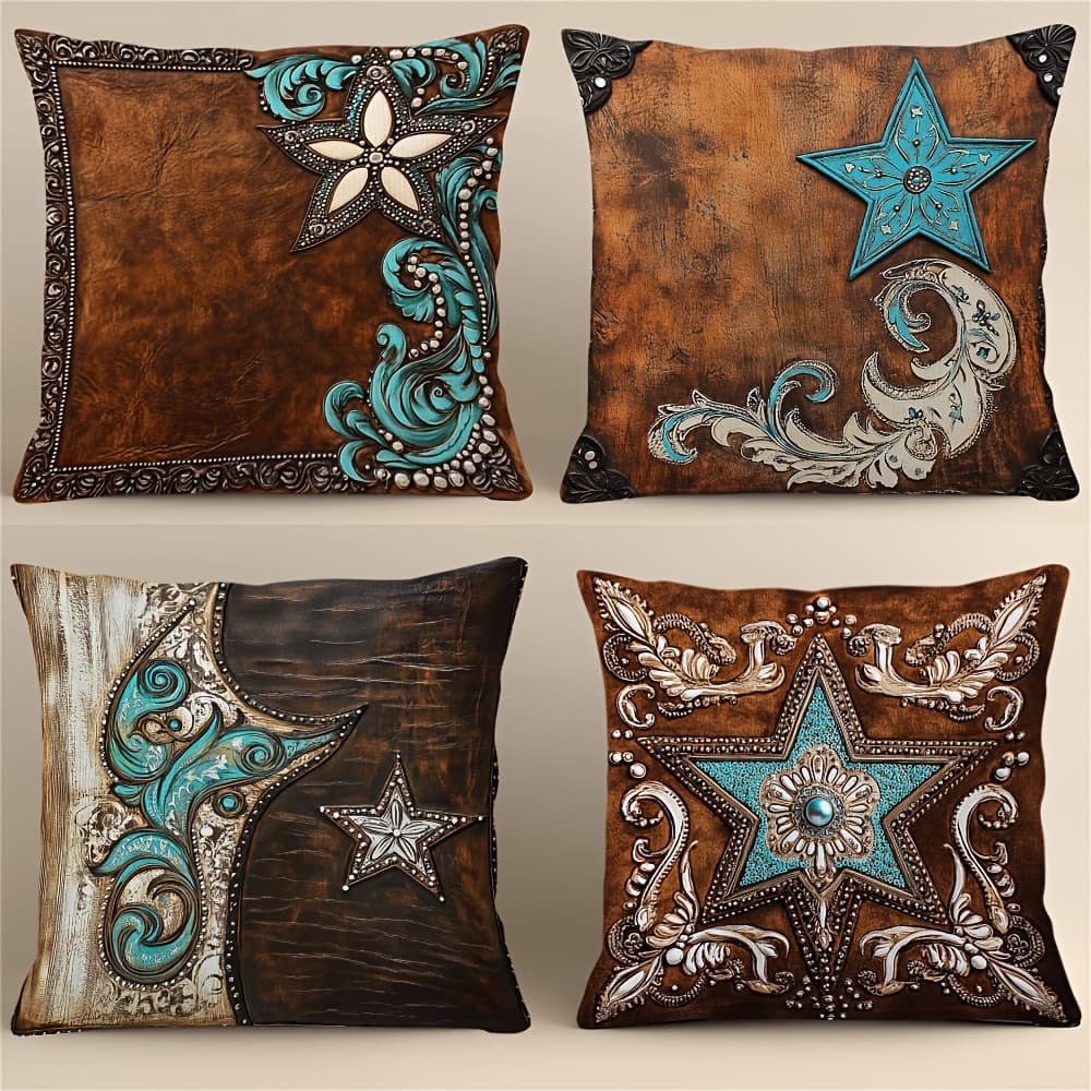 TEMU Set Of 4 Colorful Turquoise Pillow Covers Throw Pillow Covers For Christmas And Easter Decorationmother's Day Father's Day Gifts