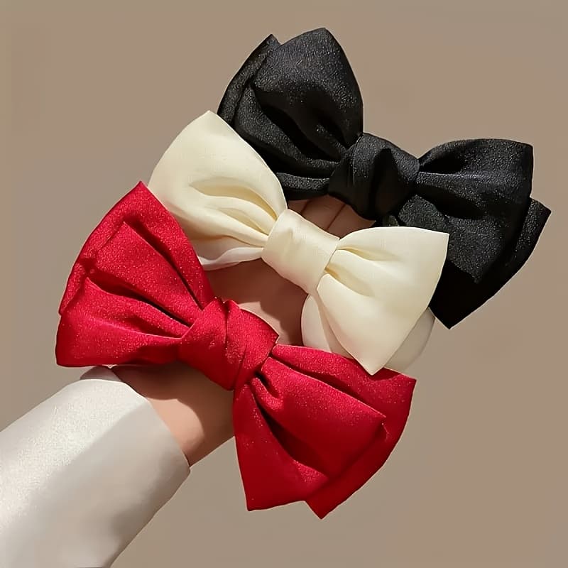 TEMU 3pcs French Retro Bow Headband With High-end And Elegant Temperament, Large Headband Without Damage, Durable Headband And Hair Accessories For Release