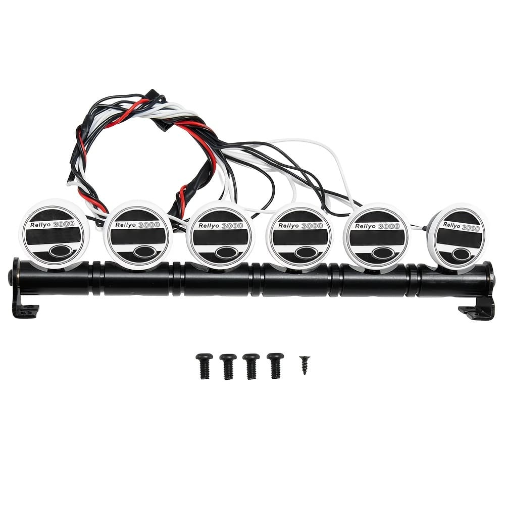 TEMU 1pc 6led Lights Roof Lamp Spot Light Bar For 1/10 Scx10 Ii -4 -6 Rc Crawler Car